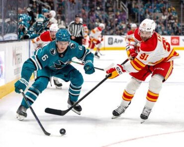 The Flames continued their dominance of the Sharks by scoring four straight points.