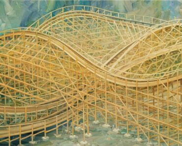 Undulating coasters and slides loom in Alex Hutton’s paintings — Colossal