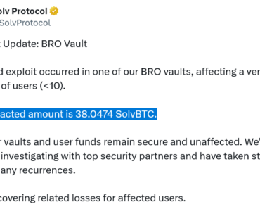 A hacker stole $2.7 million from Bitcoin mining platform Solv