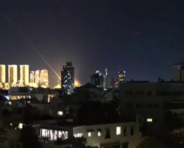 A missile appears to penetrate the defenses and reach Tel Aviv