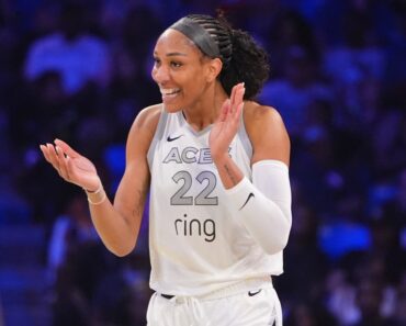 A’ja Wilson could barely sit down as she watched boyfriend Bam Adebayo score 83 points.