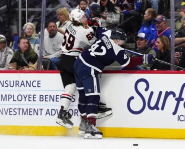 Cale Makar scores two goals as the Avalanche surge against the Blackhawks. Cale Makar scores two goals as the Avalanche surge against the Blackhawks.