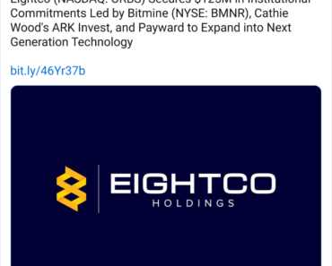 Eightco receives $125 million in funding from Bitmine and ARK