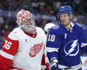 Gage Goncalves, Jake Guentzel lead Lightning to victory over Wings. Gage Goncalves, Jake Guentzel lead Lightning to victory over Wings.