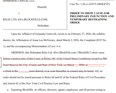 Judge freezes 70 BTC from BlockFills in lawsuit involving user funds