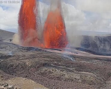 Kilauea eruptions send lava fountains arcing more than 300 meters into the air
