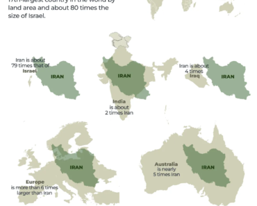 Map shows how big Iran is compared to the 50 US states | Maps News