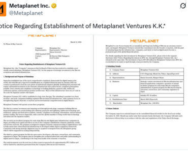 Metaplanet expands bitcoin strategy with new company