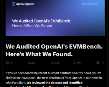 OpenZeppelin says that the EVMbench dataset contains training data leaks