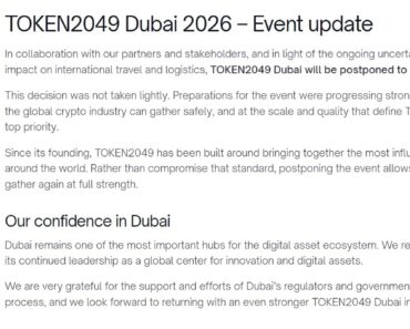 TOKEN2049 Postpones Dubai Event to 2027 amid Regional Uncertainty