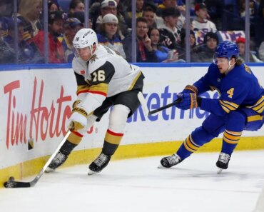 Tage Thompson’s 33rd goal of the season lifted the Sabers past the Knights.