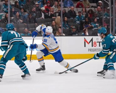 The Blues slipped past the Sharks on an OT goal by Robert Thomas.