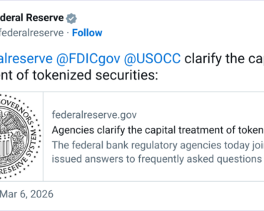 The Fed says that tokenized securities are subject to the same capital rules