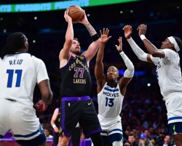 The Lakers caught the Wolves in the standings thanks to Luka Doncic’s triple-double.