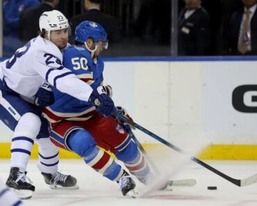 The Rangers defeated the Leafs 6-2 for their first home win since November.