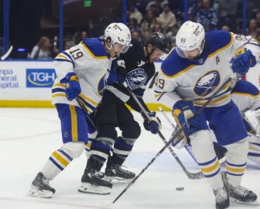 The Sabers score early and cruise past the Lightning. The Sabers score early and cruise past the Lightning.