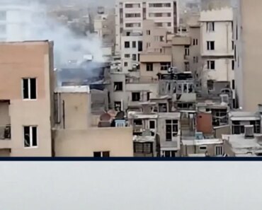 The video shows the streets of Tehran being destroyed